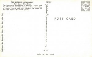c.1950's Pioneer Monument Salt Lake City, Utah Postcard 2T5-342 