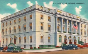 Vintage Postcard 1930's US Post Office Building Jackson Tennessee TN