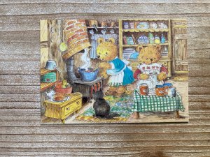 Making Marmalade, Jean Gilder, Teddy Bears, Cat, Society, Vintage Postcard