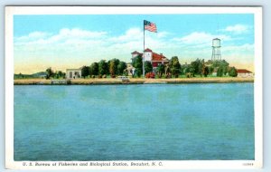 BEAUFORT, North Carolina NC ~ Bureau of Fisheries BIOLOGICAL STATION Postcard 