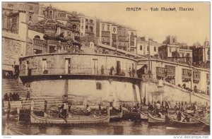 Fish Market and Marina, Malta, 1900-10s