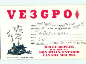 Pre-1980 RADIO CARD - CB HAM OR QSL Don Mills - Near Toronto Ontario ON AH2298
