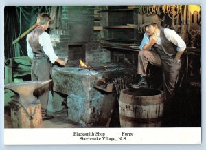 Sherbrooke Village Nova Scotia Canada Postcard Blacksmith Shop Forge c1960's