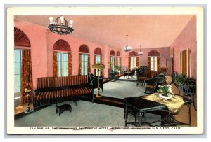 Sun Parlor Barcelona Apartment Hotel San Diego California CA WB Postcard N26