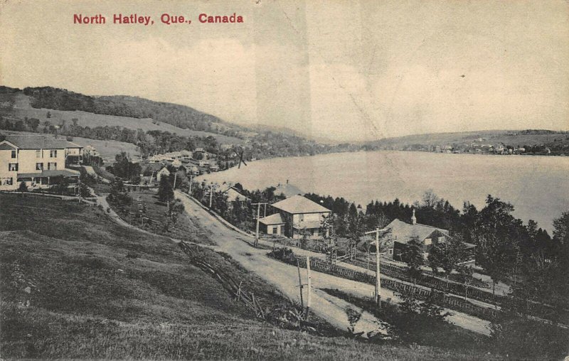 North Hatley Quebec Canada Aerial View 1909 Postcard 