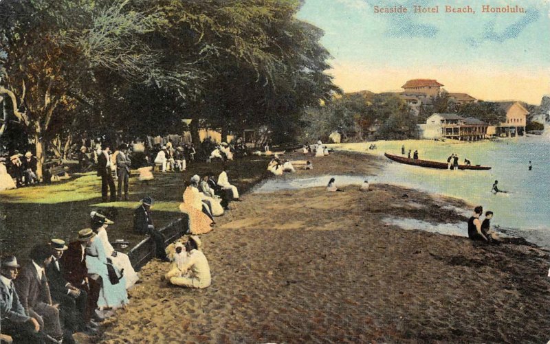 Seaside Hotel Beach, Honolulu, Hawaii c1910s Wall Nichols Vintage Postcard