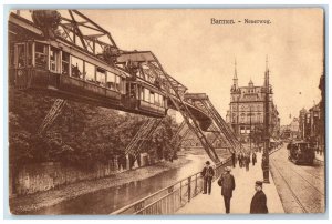 c1905 Barmen-Neuer Weg Wuppertal Germany Hanging Train Trolley Car Postcard