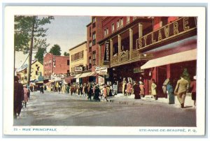 c1920's Principal Street Ste-Anne-De-Beaupre Quebec Canada Postcard