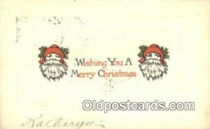 Santa Claus Chirstmas Carte, Postal Postal 1912 postal marking from and back