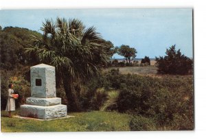 St. Simons Island Georgia GA Vintage Postcard Battle of Bloody Marsh Marker