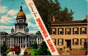 Greetings from Springfield IL Postcard PC542