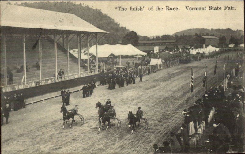 Vermont State Fair Harness Horse Race Publ White River Junction c1910 Postcard