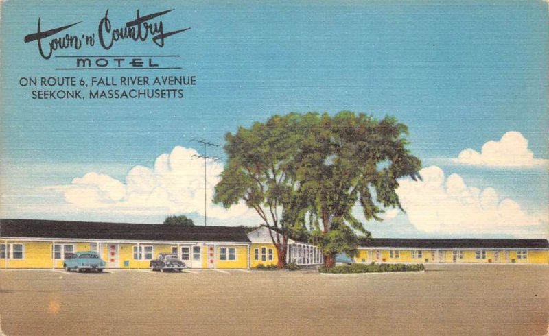 Seekonk Massachusetts Town n Country Motel Linen Vintage Postcard AA65452 