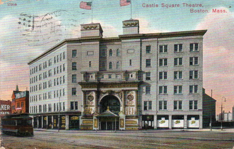 12737 Trolley Car at Castle Square Theatre, Boston, Massachusetts 1908