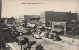 Pocomoke City Maryland MD Market Street Classic Cars Vintage Postcard