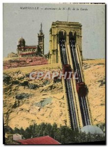 Old Postcard Marseille Elevators of Notre Dame of the Guard