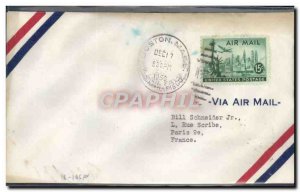 1st flight Boston Paris Letter United States December 17, 1950