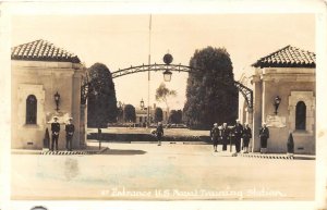 RPPC Entrance U.S. Naval Training Station San Diego, CA c1940s Vintage Postcard