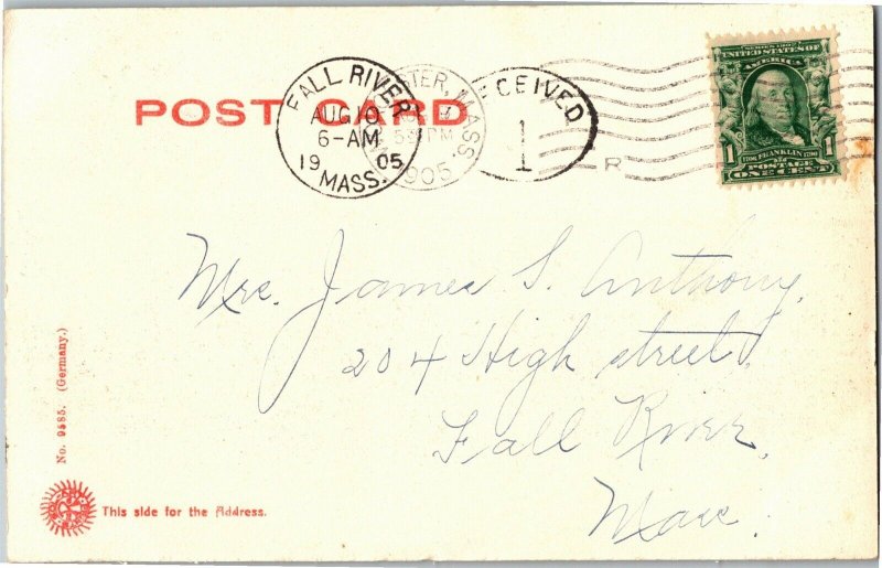 Elm Street Worcester MA Undivided Back c1905 Vintage Postcard V23