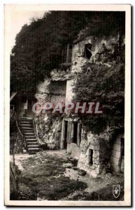 Old Postcard The Rocks on Loir troglodyte dwellings The Clotereaux