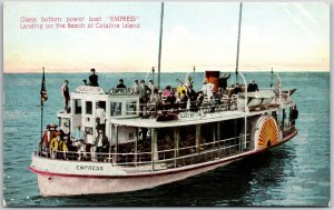 Glass-Bottom Powerboat Empress Landing On Beach Catalina Island Calif. Postcard