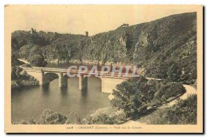Old Postcard Crozant Creuse Bridge over Creuse