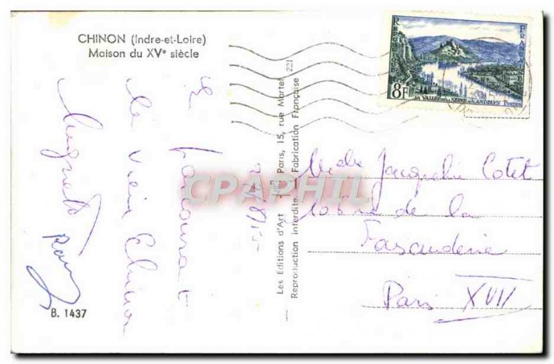 Modern Postcard Chinon House of the 15th