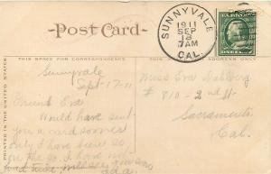 CA, San Jose, California, Electric Tower, Postmark 1911, Edward H. Mitchell 