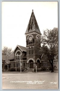 Wisconsin RPPC Real Photo Postcard - Congregational Church - Sparta