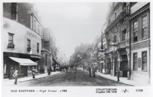 Old Dartford High Street in 1927 Kent Drapers Photo Postcard