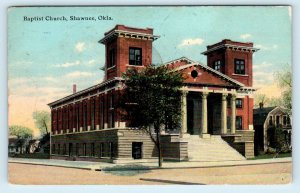 SHAWNEE, OK Oklahoma BAPTIST CHURCH 1911 Pottawatomie County Postcard
