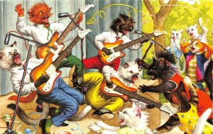 Alfred Mainzer  DRESSED MICE #4745  Rock Band~Electric Guitars~Groupies Postcard