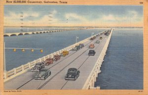 GALVESTON TX~PUBLIC FISHING PIER-CAUSEWAY-AERIAL BUSINESS~1947 LOT 3 POSTCARDS