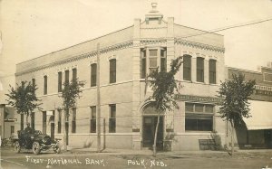 Postcard RPPC Nebraska Polk First National Bank occupation automobile 23-11661