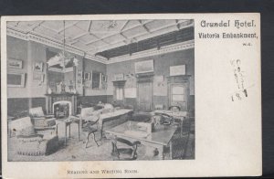 London Postcard - Reading Room, The Arundel Hotel, Victoria Embankment  RS8209