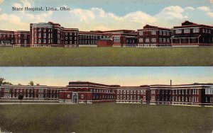 State Hospital Insane Asylum Lima Ohio 1910s postcard