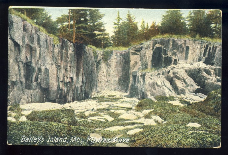 Bailey's Island, Maine/ME Postcard, Pirates Cave, 1907!