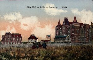 Netherlands Egmond Aan Zee Badhotel Vintage Postcard 09.90