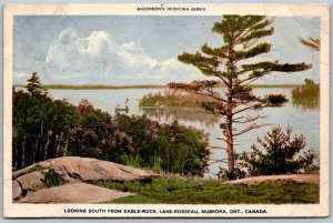 Postcard Lake Rosseau ONT 1930s Looking South From Eagle Rock Muskoka Anderson's