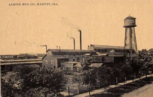 Harvey Illinois Austin Manufacturing Company Water Tower Seen Vintage PC U3347