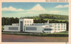 Vintage Postcard Beall High School Campus Building Landmark Frostburg Maryland