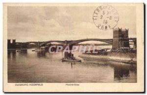 Old Postcard Duisburg Hichfeld Rheinbrucke