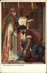 Tannhauser and Elizabeth Wagner Opera Illustrated Romance c1910 Postcard