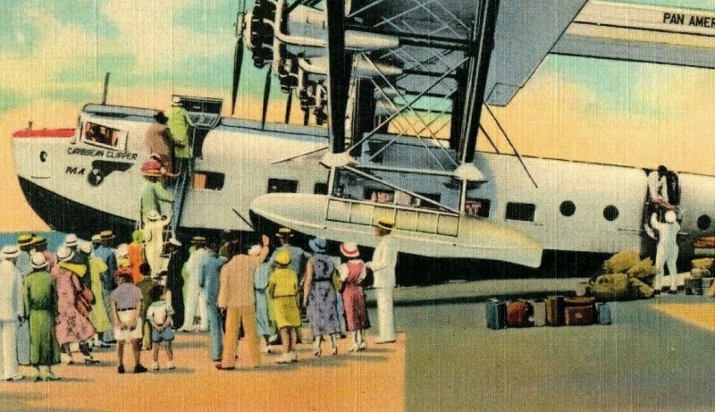 c. 1930 Clipper Miami Airport FL Postcard P14 