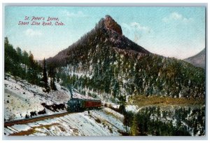 Colorado Springs Colorado Postcard St. Peters Dome Short Line Road 1910 Vintage