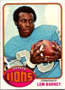 1976 Topps Football Card Lem Barney Detroit Lions sk4615