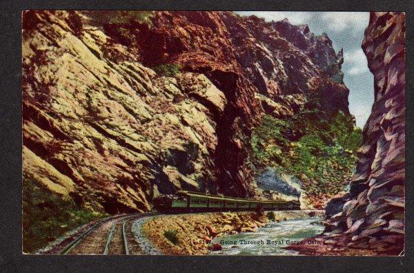 CO Denver & Rio Grande Western Railroad Train Royal Gorge COLORADO Postcard