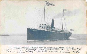 Steamer Grecian Boston & Philadelphia Steamship Co 1906 postcard