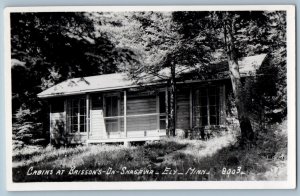 Ely Minnesota MN Postcard Cabins at Brisson's-On-Shagawa c1950's RPPC Photo