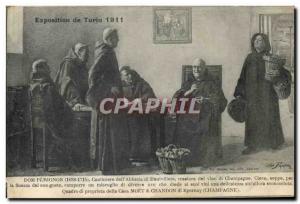 Old Postcard Wine Harvest Exposition of Turin in 1911 Dom Perignon Champagne